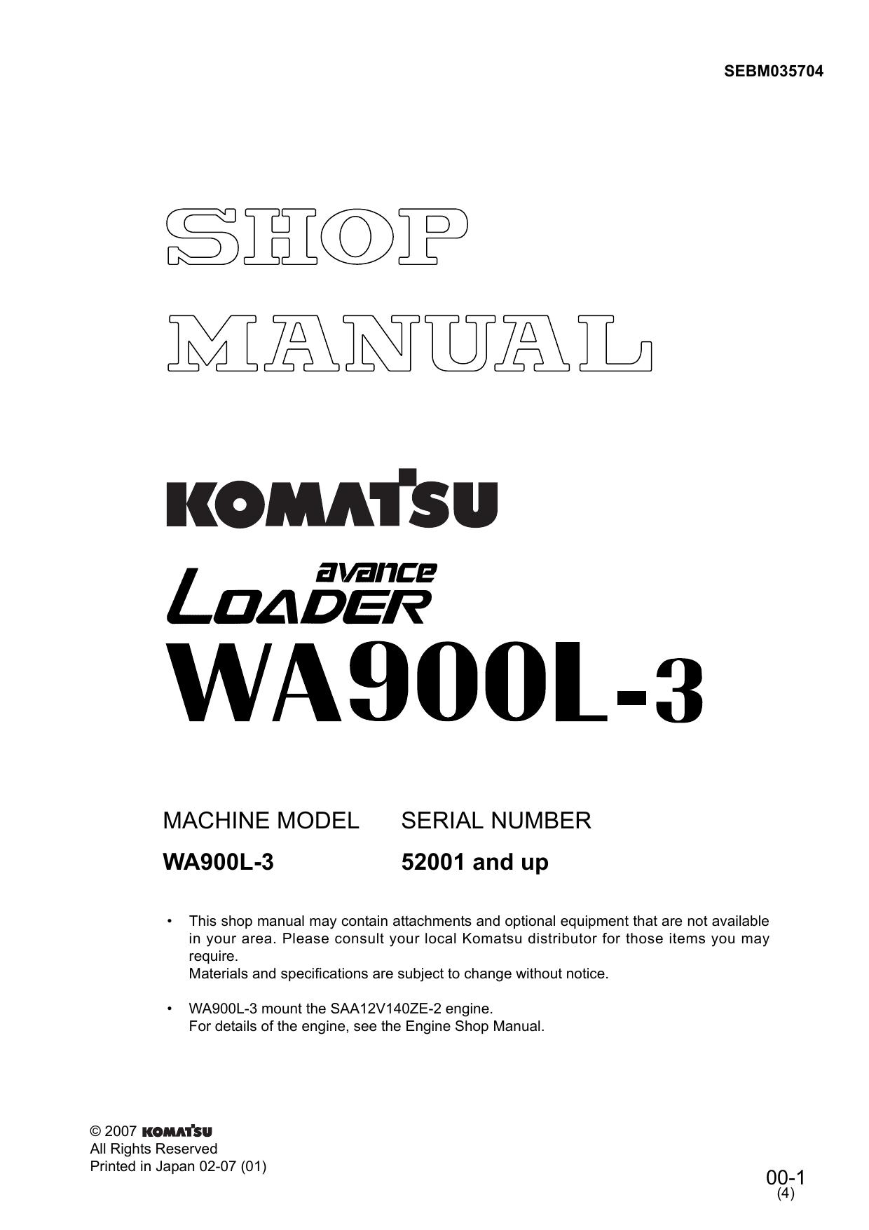 WA900L-3 Shop Manual